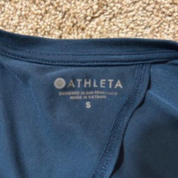 Athleta Womens Twist Back Keyhole Open Long Sleeve Navy Blue -Small - Picture 3 of 4
